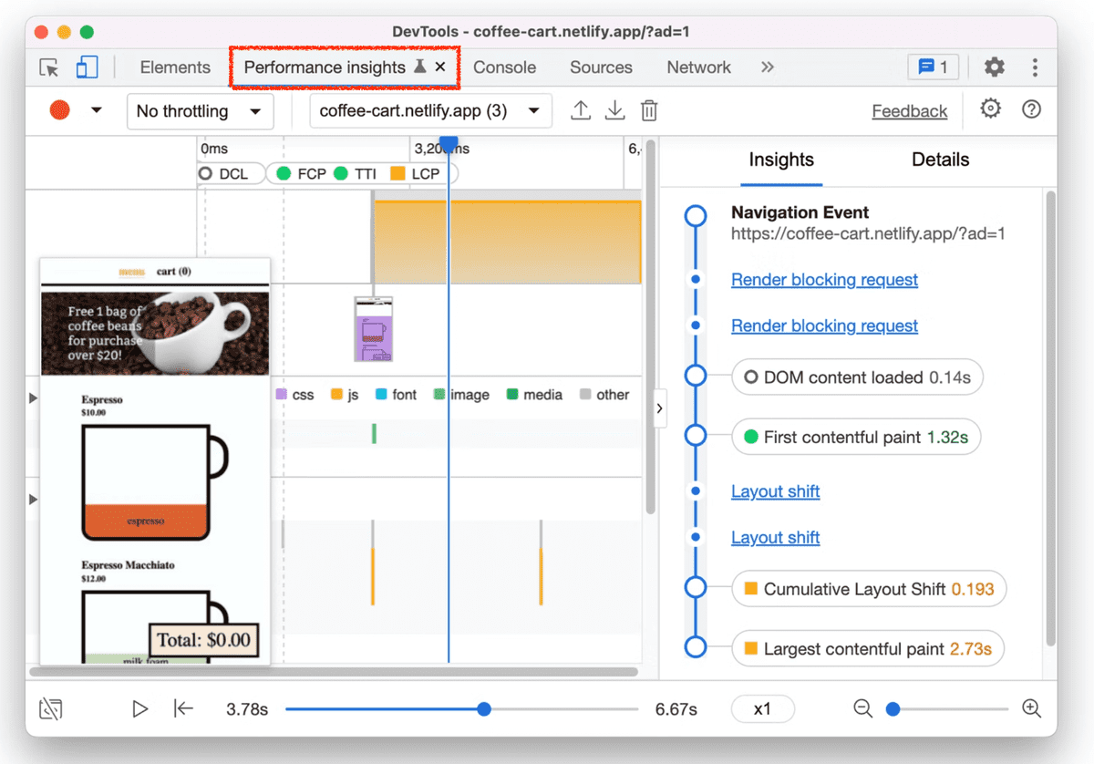 Performance insights